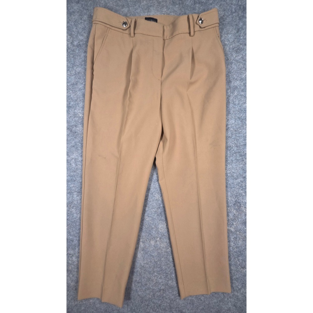 Talbots Womens Size 10 Camel Tan Pleated Straight Leg Dress Pants Trousers